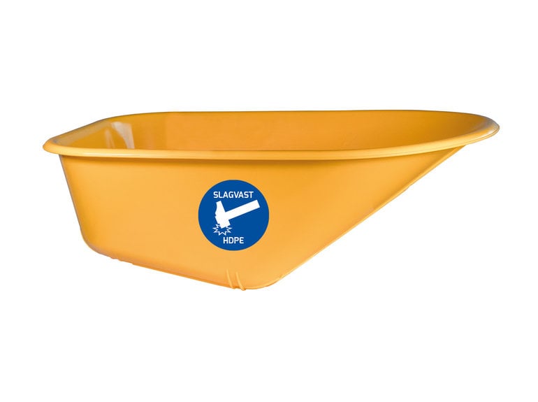 Hummer Gele kunststof HDPE kruiwagenbak 90 L (geschikt voor HG100)