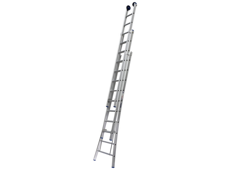 Maxall 3-delige Opsteekladder met uitgebogen bomen (14 sporten)