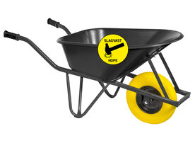 Bouwkruiwagen HDPE 85 L ovale buis met softwiel