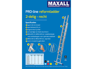 Maxall 2-delige Reformladder met rechte bomen (6 t/m 14 sporten)