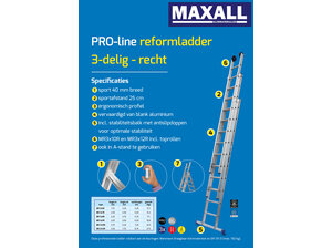 Maxall 3-delige Reformladder met rechte bomen (6 t/m 12 sporten)