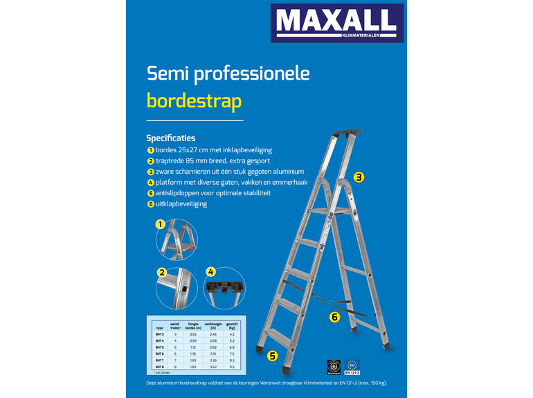 Maxall Semi-professionele Bordestrap (3 t/m 8 treden)