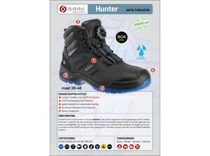 Baak Baak Hunter S3 zwart/blauw met BOA sluiting WATERRESISTENT (38 t/m 48)