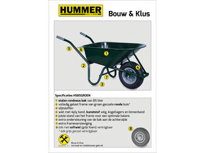 Hummer Bouwkruiwagen staal 85 L groen