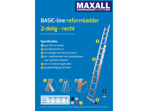 Maxall 2-delige Reformladder BASIC-line met rechte bomen (9 t/m 11 sporten)