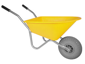 Hummer Kinderkruiwagen 35 L geel met softwiel