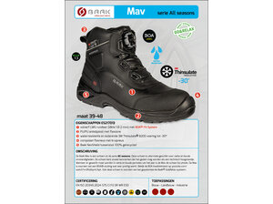 Baak Baak Mav S7S zwart met BOA sluiting WATERRESISTENT THERMO (39 t/m 48)