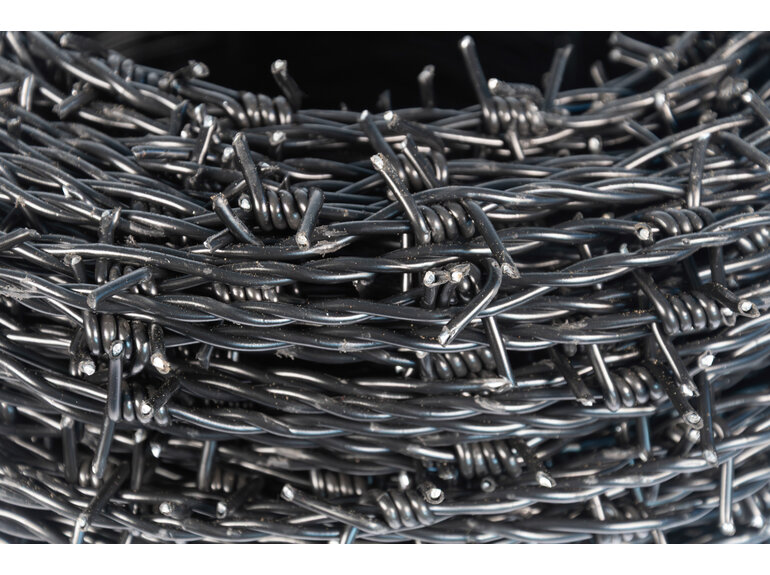 Natuurgaas Puntdraad Natuurplast zwart 200 m