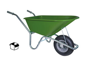 Klus/tuinkruiwagen verzinkt frame 100 L grasgroen DOOSVERPAKKING Hummer Klus/tuinkruiwagen verzinkt frame 100 L grasgroen DOOSVERPAKKING