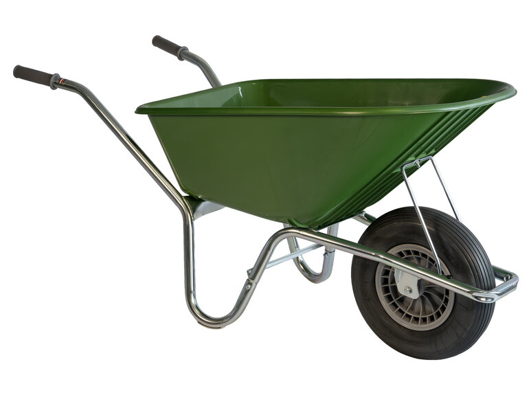 Klus/tuinkruiwagen verzinkt frame 100 L grasgroen met softwiel Hummer Klus/tuinkruiwagen verzinkt frame 100 L grasgroen met softwiel