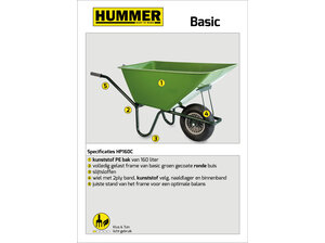 Stalkruiwagen Basic basic gecoat frame 160 L groen Hummer Stalkruiwagen Basic basic gecoat frame 160 L groen