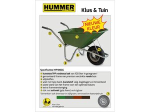 Klus/tuinkruiwagen verzinkt frame 100 L terrarood Hummer Klus/tuinkruiwagen verzinkt frame 100 L terrarood
