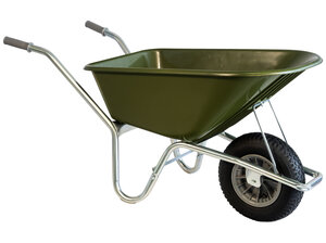 Klus/tuinkruiwagen verzinkt frame 100 L olijfgroen Hummer Klus/tuinkruiwagen verzinkt frame 100 L olijfgroen