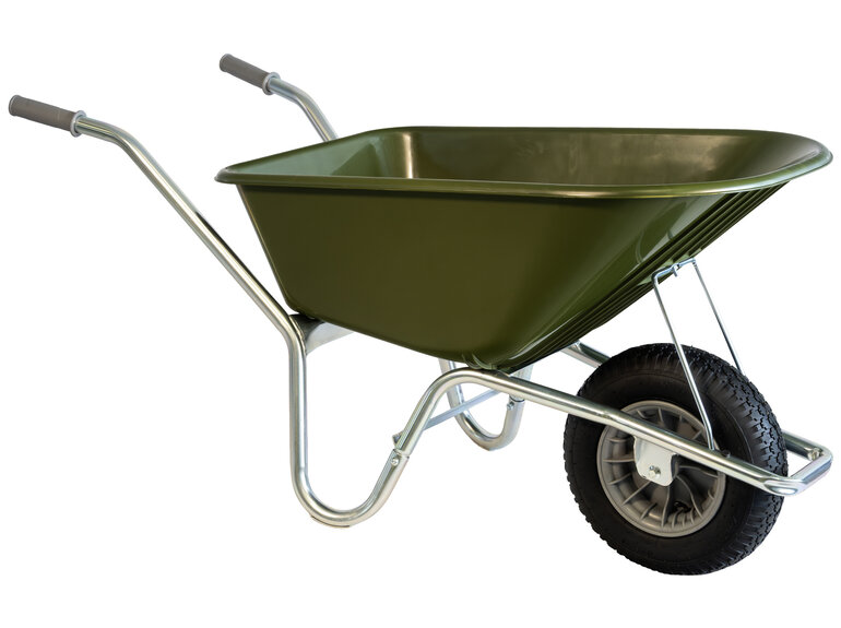 Klus/tuinkruiwagen verzinkt frame 100 L olijfgroen Hummer Klus/tuinkruiwagen verzinkt frame 100 L olijfgroen