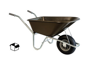 Klus/tuinkruiwagen verzinkt frame 100 L kastanjebruin DOOSVERPAKKING Hummer Klus/tuinkruiwagen verzinkt frame 100 L kastanjebruin DOOSVERPAKKING