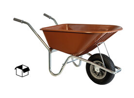 Hummer Klus/tuinkruiwagen verzinkt frame 100 L terrarood DOOSVERPAKKING Klus/tuinkruiwagen verzinkt frame 100 L terrarood DOOSVERPAKKING