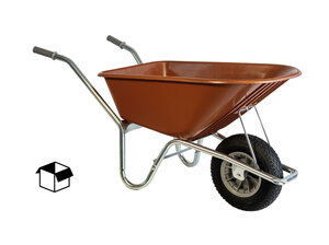 Klus/tuinkruiwagen verzinkt frame 100 L terrarood DOOSVERPAKKING Hummer Klus/tuinkruiwagen verzinkt frame 100 L terrarood DOOSVERPAKKING