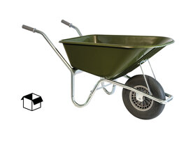Hummer Klus/tuinkruiwagen verzinkt frame 100 L olijfgroen met softwiel DOOSVERPAKKING Klus/tuinkruiwagen verzinkt frame 100 L olijfgroen met softwiel DOOSVERPAKKING