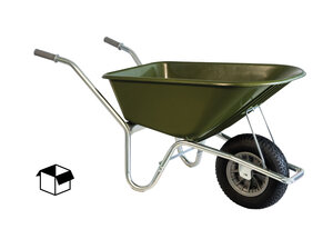 Klus/tuinkruiwagen verzinkt frame 100 L olijfgroen DOOSVERPAKKING Hummer Klus/tuinkruiwagen verzinkt frame 100 L olijfgroen DOOSVERPAKKING