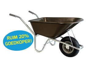 Klus/tuinkruiwagen verzinkt frame 100 L kastanjebruin Hummer Klus/tuinkruiwagen verzinkt frame 100 L kastanjebruin