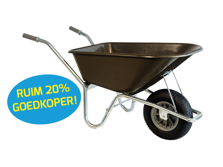 Klus/tuinkruiwagen verzinkt frame 100 L kastanjebruin Hummer Klus/tuinkruiwagen verzinkt frame 100 L kastanjebruin
