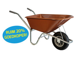 Hummer Klus/tuinkruiwagen verzinkt frame 100 L terrarood Klus/tuinkruiwagen verzinkt frame 100 L terrarood