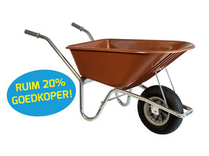 Hummer Klus/tuinkruiwagen verzinkt frame 100 L terrarood