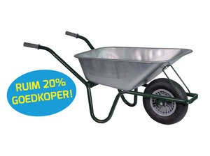 Klus/tuinkruiwagen Basic gecoat frame 85 L verzinkte bak Hummer Klus/tuinkruiwagen Basic gecoat frame 85 L verzinkte bak