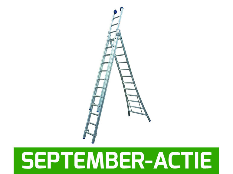 3-delige Reformladder met uitgebogen bomen (8 t/m 12 sporten) GEANODISEERD Maxall 3-delige Reformladder met uitgebogen bomen (8 t/m 12 sporten) GEANODISEERD