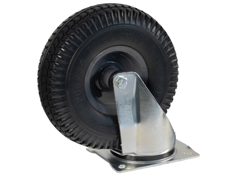 Zwenkwiel Pro met grijze foamband en metalen velg Hummer Zwenkwiel Pro met grijze foamband en metalen velg