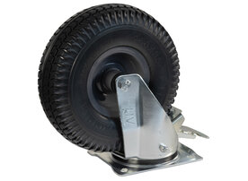 Hummer Zwenkwiel Pro met rem, grijze foamband en metalen velg Zwenkwiel Pro met rem, grijze foamband en metalen velg