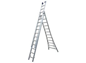 3-delige Reformladder met uitgebogen bomen (8 t/m 12 sporten)