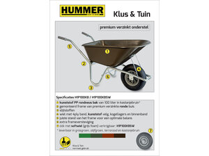 Klus/tuinkruiwagen verzinkt frame 100 L kastanjebruin met softwiel DOOSVERPAKKING Hummer Klus/tuinkruiwagen verzinkt frame 100 L kastanjebruin met softwiel DOOSVERPAKKING