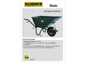Hummer Stalkruiwagen Basic basic gecoat frame 160 L groen
