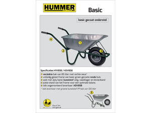 Hummer Klus/tuinkruiwagen Basic gecoat frame 85 L verzinkte bak