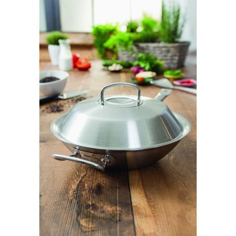 Fissler Fissler Original-Profi Collection Wok met RVS Deksel, 30cm Fissler Fissler Original-Profi Collection Wok met RVS Deksel, 30cm