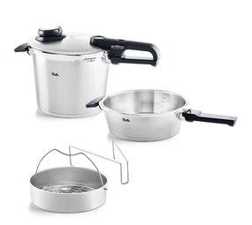Fissler Fissler Vitavit Premium Snelkookpanset met Inzet, 2,5L / 6L Fissler Fissler Vitavit Premium Snelkookpanset met Inzet, 2,5L / 6L