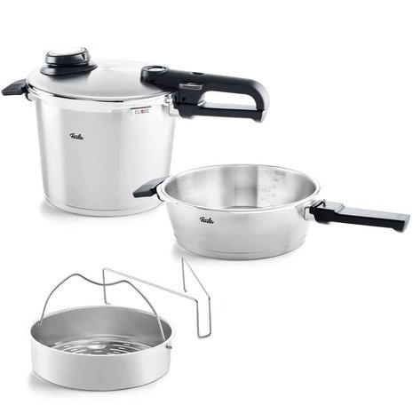 Fissler Fissler Vitavit Premium Snelkookpanset met Inzet, 2,5L / 6L