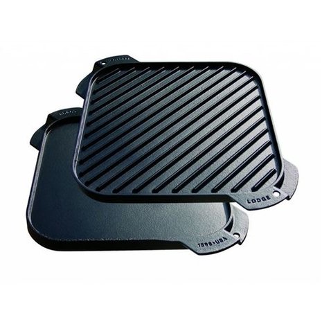 Lodge Lodge Reversible Bak- en Grillplaat Dubbelzijdig LSRG3, 27x27cm Lodge Lodge Reversible Bak- en Grillplaat Dubbelzijdig LSRG3, 27x27cm