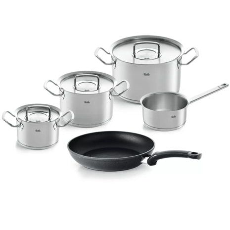 Fissler Fissler Original-Profi Collection 2022 Pannenset met Steelpan, Levital Koekenpan en RVS Deksels, 5-delig Fissler Fissler Original-Profi Collection 2022 Pannenset met Steelpan, Levital Koekenpan en RVS Deksels, 5-delig