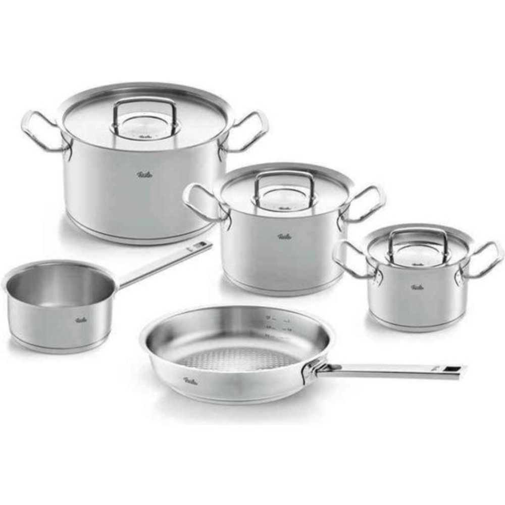 Fissler Fissler Original-Profi Collection Pannenset met Steelpan, Koekenpan en RVS Deksels, 5-delig Fissler Fissler Original-Profi Collection Pannenset met Steelpan, Koekenpan en RVS Deksels, 5-delig