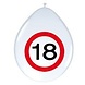 Ballon 18 jaar Verkeersbord 8 stuks Ballon 18 jaar Verkeersbord 8 stuks