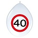 Ballon 40 jaar Verkeersbord 8 stuks Ballon 40 jaar Verkeersbord 8 stuks