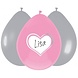 Ballon meisje met hart schrijfbaar | 6 stuks Ballon meisje met hart schrijfbaar | 6 stuks