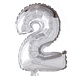 Globos Nordic Ballon folie cijfer 2 zilver 40cm Globos Nordic Ballon folie cijfer 2 zilver 40cm