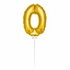 Folat Ballon folie 0 goud met stokje | 36cm Folat Ballon folie 0 goud met stokje | 36cm