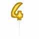 Folat Ballon Folie 4 Goud Met Stokje 36cm | per stuk Folat Ballon Folie 4 Goud Met Stokje 36cm | per stuk