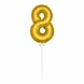Folat Ballon folie 8 goud met stokje | 36cm Folat Ballon folie 8 goud met stokje | 36cm
