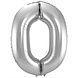 Ballon folie 0 zilver | 86 cm Ballon folie 0 zilver | 86 cm
