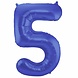 Folat Ballon folie 5 mat blauw | 86cm Folat Ballon folie 5 mat blauw | 86cm